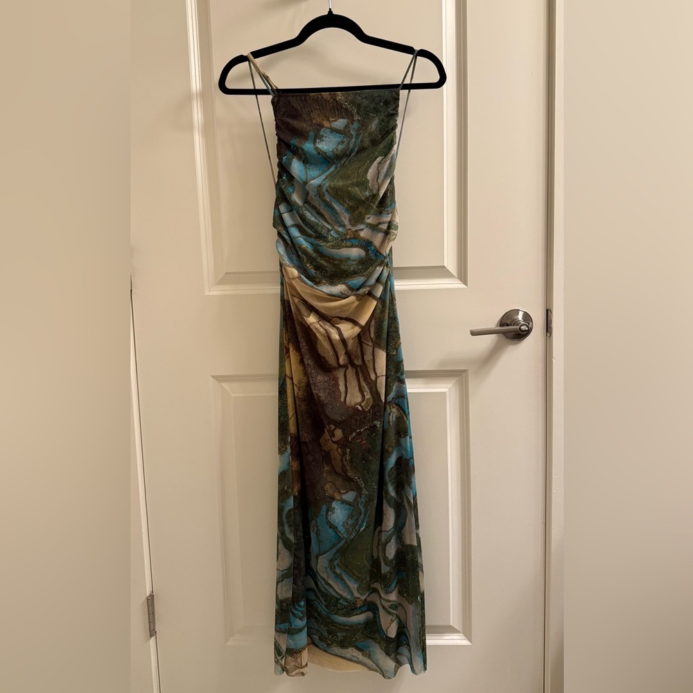 Zara Dress in Blue and Green